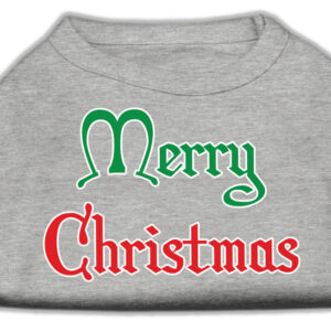 Merry Christmas Screen Print Shirt Grey XL