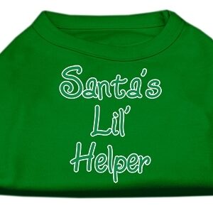 Santa's Lil' Helper Screen Print Shirt Emerald Green XS