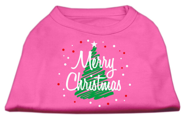 Scribbled Merry Christmas Screenprint Shirts Bright Pink XXXL