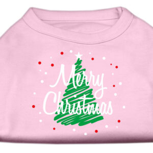 Scribbled Merry Christmas Screenprint Shirts Light Pink XXXL