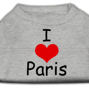 I Love Paris Screen Print Shirts Grey Med