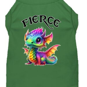Fierce Dragon Screen Print Dog Shirt Green Lg (14)