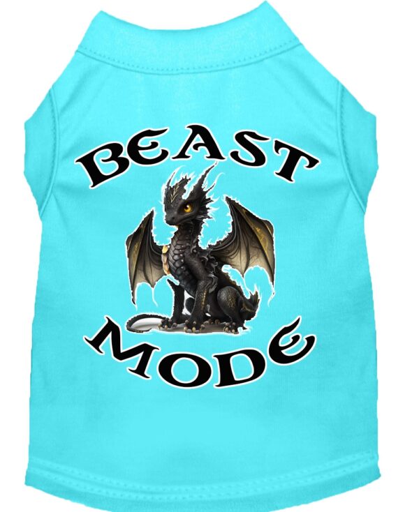 Beast Mode Dragon Screen Print Dog Shirt Aqua XL (16)