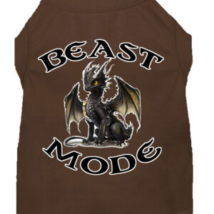Beast Mode Dragon Screen Print Dog Shirt Brown XS (8)