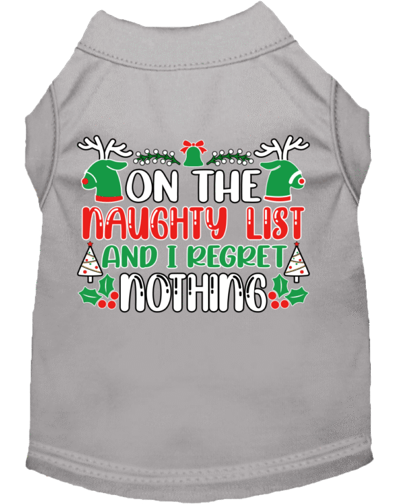 I Regret Nothing Screen Print Dog Shirt Grey Size XL