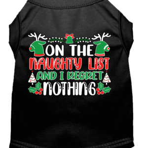 I Regret Nothing Screen Print Dog Shirt Black Size XXXL