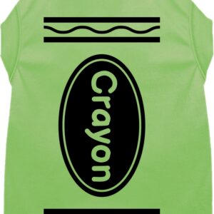 Crayon Costume Screen Print Dog Shirt Lime Green Size SM