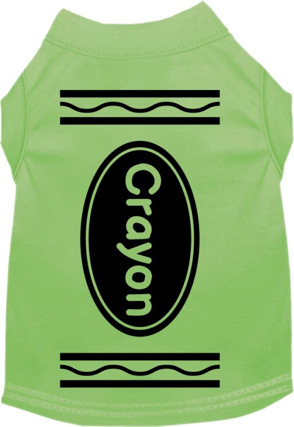 Crayon Costume Screen Print Dog Shirt Lime Green Size SM
