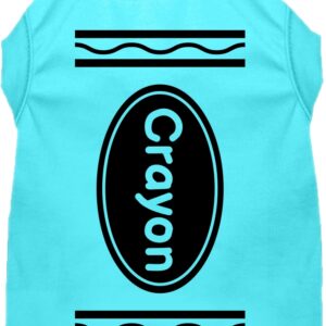 Crayon Costume Screen Print Dog Shirt Aqua Size XS