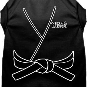 Ninja Costume Screen Print Dog Shirt Black Size XL