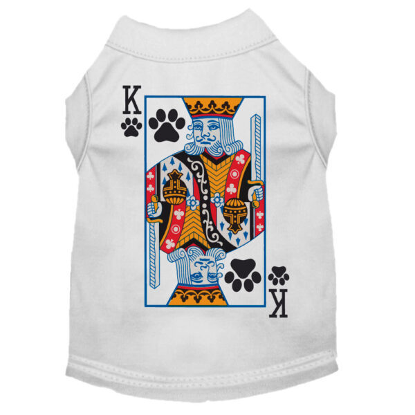 King of Clubs Costume Screen Print Dog Shirt White Size XL