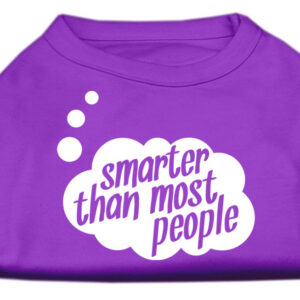 Smarter then Most People Screen Printed Dog Shirt  Purple Med