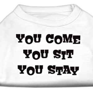 You Come, You Sit, You Stay Screen Print Shirts White L
