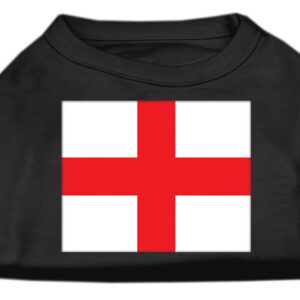 St George's Cross (English Flag) Screen Print Shirt Black  Lg (14)