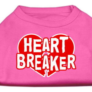 Heart Breaker Screen Print Shirt Bright Pink XXXL