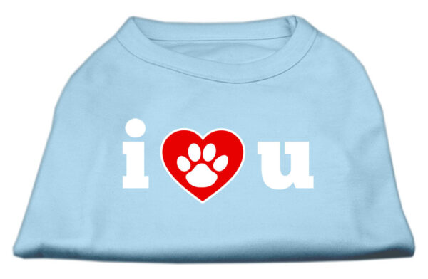 51-55-XSBBL.jpg I Love U Screen Print Shirt Baby Blue XS