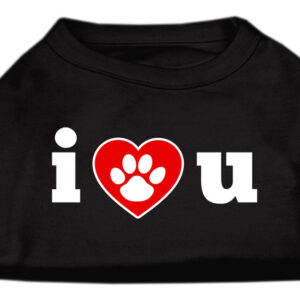 I Love U Screen Print Shirt Black XXL