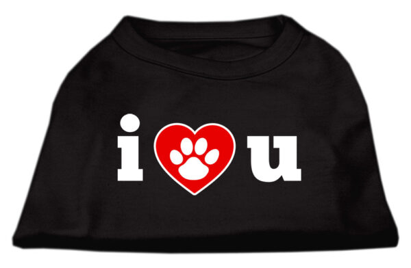 I Love U Screen Print Shirt Black XXL