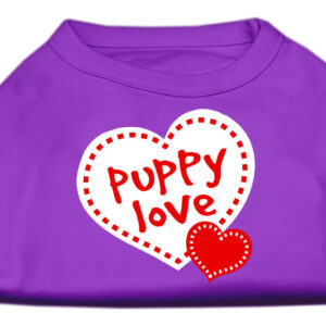 Puppy Love Screen Print Shirt Purple XXXL