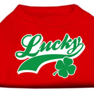 Lucky Swoosh Screen Print Shirt Red Med