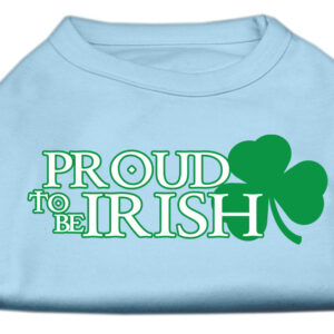 Proud to be Irish Screen Print Shirt Baby Blue Sm