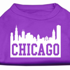 Chicago Skyline Screen Print Shirt Purple XS