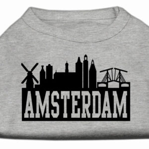 Amsterdam Skyline Screen Print Shirt Grey XS