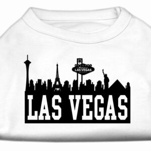 Las Vegas Skyline Screen Print Shirt White XXL