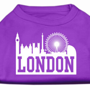 London Skyline Screen Print Shirt Purple XS
