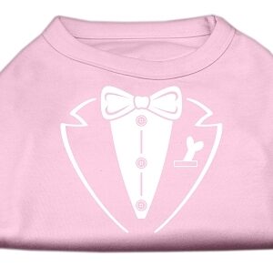 Tuxedo Screen Print Shirt Light Pink XS