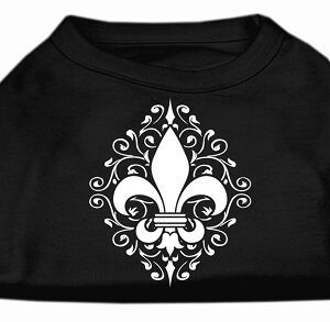 Henna Fleur De Lis Screen Print Shirt Black XXXL