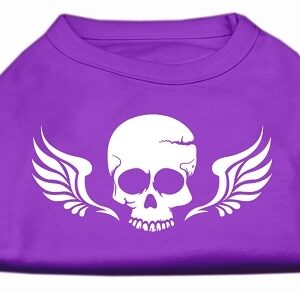 Skull Wings Screen Print Shirt Purple Med