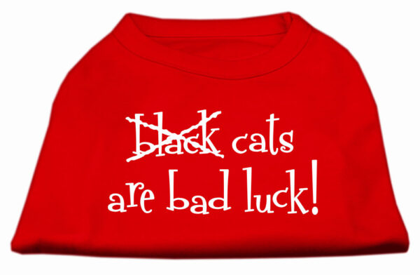 51-90-XXLRD.jpg Black Cats are Bad Luck Screen Print Shirt Red XXL
