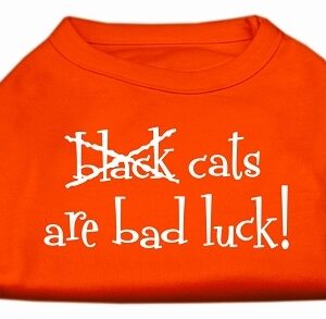 Black Cats are Bad Luck Screen Print Shirt Orange XXXL