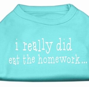 I really did eat the Homework Screen Print Shirt Aqua L
