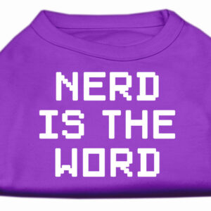 Nerd is the Word Screen Print Shirt Purple XS