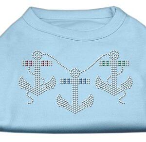 Rhinestone Anchors Shirts Baby Blue XXXL