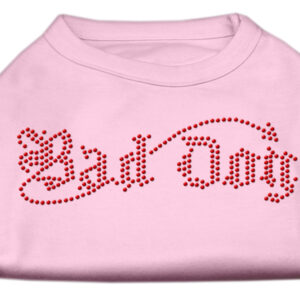 Bad Dog Rhinestone Shirts Light Pink XXL