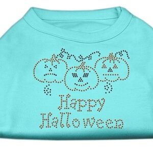 Happy Halloween Rhinestone Shirts Aqua S