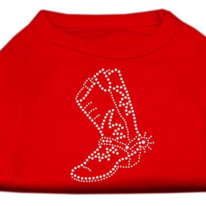 Rhinestone Boot Shirts Red XS