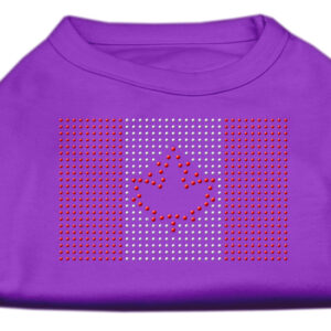 Canadian Flag Rhinestone Shirts Purple M