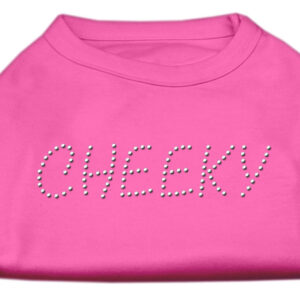 Cheeky Rhinestone Shirt Bright Pink M