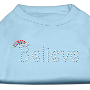 Believe Rhinestone Shirts Baby Blue S