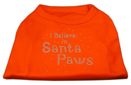 I Believe in Santa Paws Shirt Orange Med