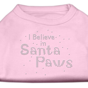 I Believe in Santa Paws Shirt Light Pink XXL