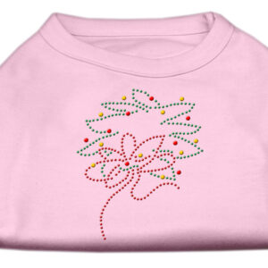 Christmas Wreath Rhinestone Shirt Light Pink XXL
