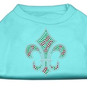 Holiday Fleur de lis Rhinestone Shirts Aqua S