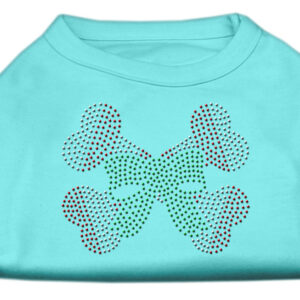 Candy Cane Crossbones Rhinestone Shirt Aqua XXXL