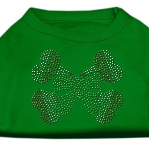 Candy Cane Crossbones Rhinestone Shirt Emerald Green XXXL
