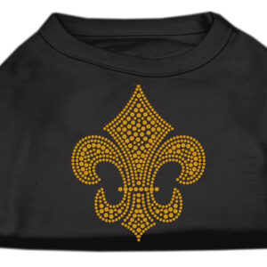 Gold Fleur De Lis Rhinestone Shirts Black XXXL